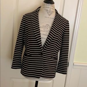 Ivory/black Banana Republic striped blazer - Sz 10